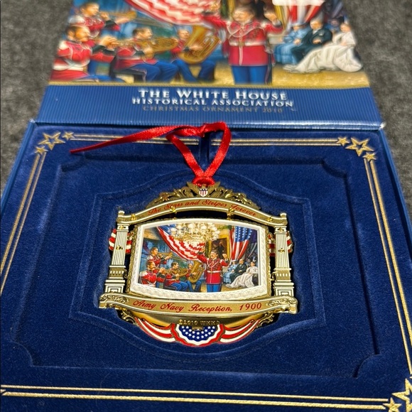 Patriotic Holiday Ornament with Red Ribbon - Picture 3 of 4